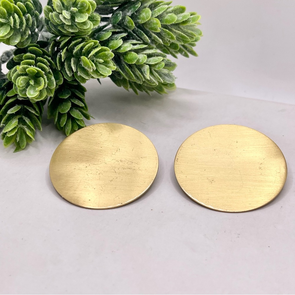Express Gold Disc Circular Statement Earrings Cos… - image 1